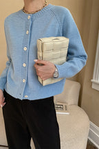 Jade Button Raglan Cardigan