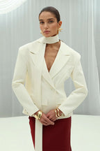 Tailored Tie Detail Slim Fit Blazer