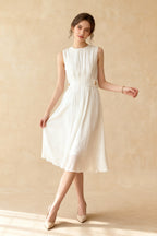 Button Embellished Long Trendy Sleeve Midi Dress