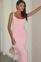 Bow Back Spaghetti Strap Formal Dress
