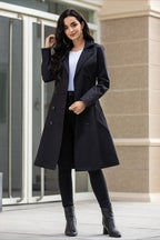 Slim Tie Waist Mid-Length Pocket Trench Coat
