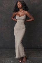 Solid Color Spaghetti Strap Prom Dress