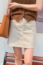 Corduroy High Waist A-Line Skirt
