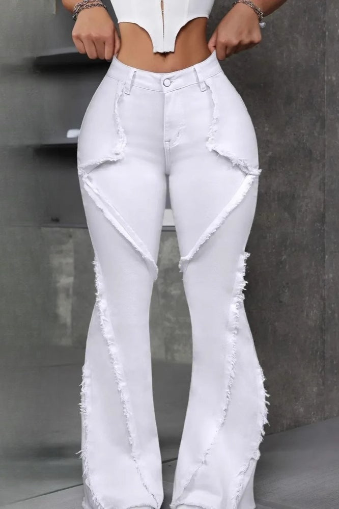 Wide Leg Cargo Multi Pocket Denim Jeans