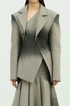 Irregular Collar Cotton Blazer
