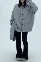 Loose Fit Drawstring Sweater