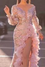 Sheer Train Maxi Party Dress