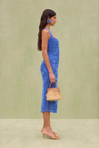 Knit Sleeveless Solid Color Backless Maxi Sweater Dress