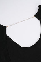 Backless Chain Long Sleeve Split Party Dress