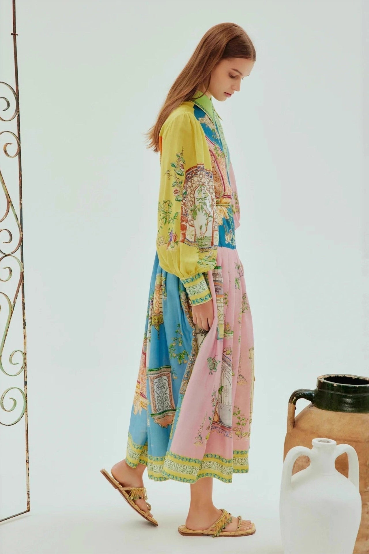 Graffiti Printed A-Line Casual Boho Dress