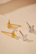 Fashionable Diamond Four-leaf Clover Earrings