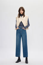 Four Way Stretch Cropped Straight Jeans
