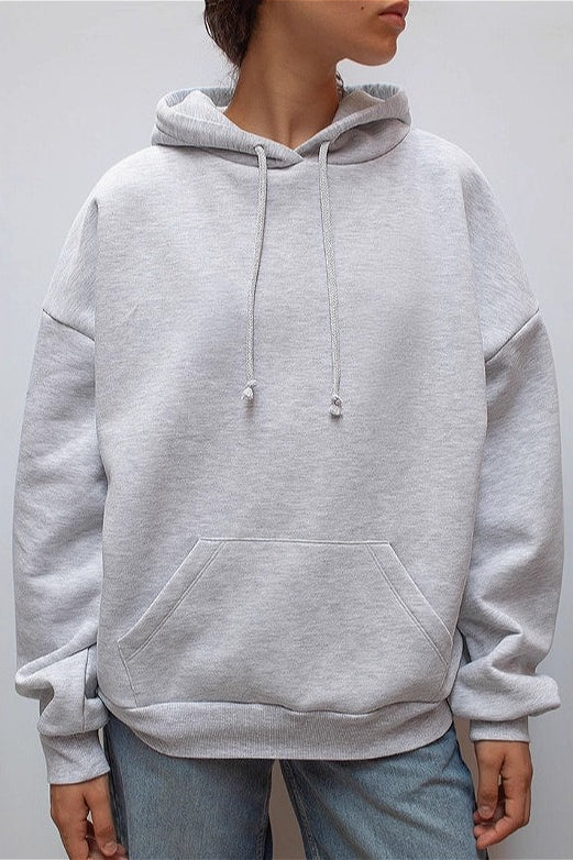 Solid Sequin Wing Graphic Relaxed Hoodie