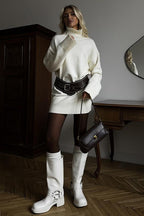 Loose Fit Long Turtleneck Sweater