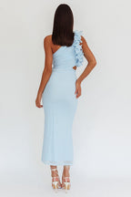 Sexy Tulle One Shoulder Floral Bodycon Slim Formal Dress
