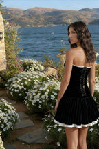 Black Velvet Off Charming The Shoulder Dress