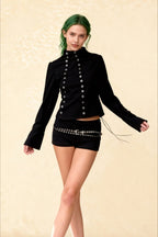 Sexy Solid Button Slim Round Neck Long Sleeve Tee