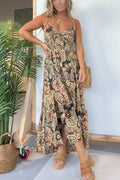 Women's Spaghetti Strap Floral Maxi Dress