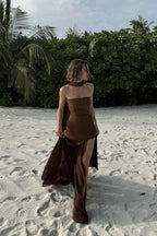Elegant Strapless Sleeveless Maxi Dress