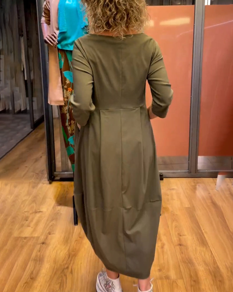 Abigail Elevated Slimming Dress with a Round Neckline Statement Occasion Edit