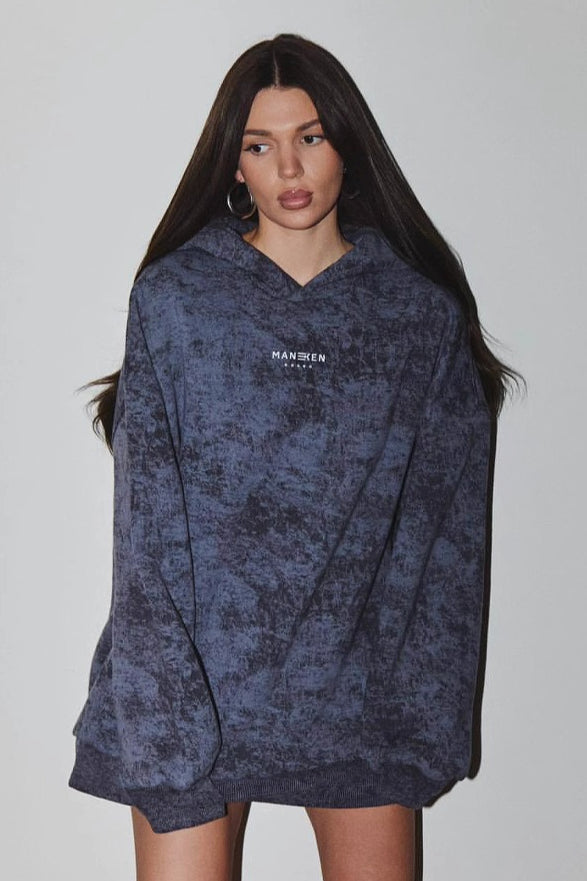 Tie-Dye Letter Rhinestone Oversized Hoodie