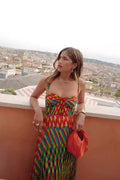 Printed Cami Vacation Maxi Boho Dress