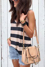 V Neck Striped Tank Top