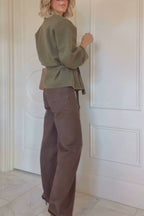 SHORT KNIT COAT WITH BELT