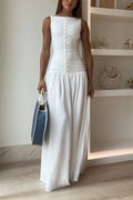 Alice Timeless Sleeveless Button Dress Statement Occasion Edit
