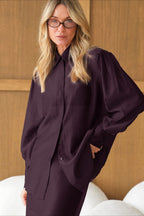 Vintage Collared Tencel Shirt Dress Two Piece Set