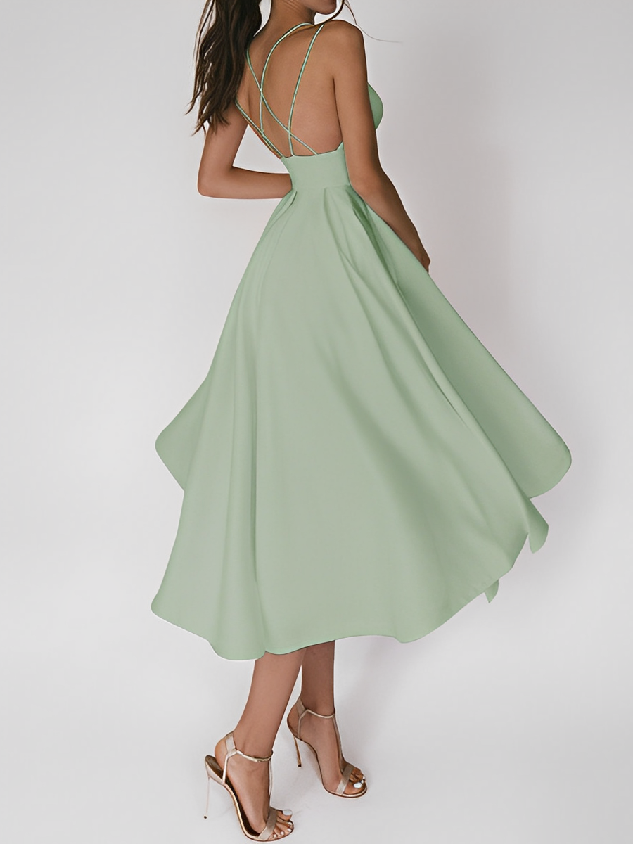Cleo Chic Sleeveless Strap Dress for Women Silhouette Collection