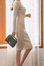 Button Front Bodycon Sweater Dress