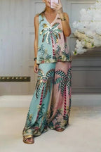 Unique Palm Tree Print Loose Tank Top