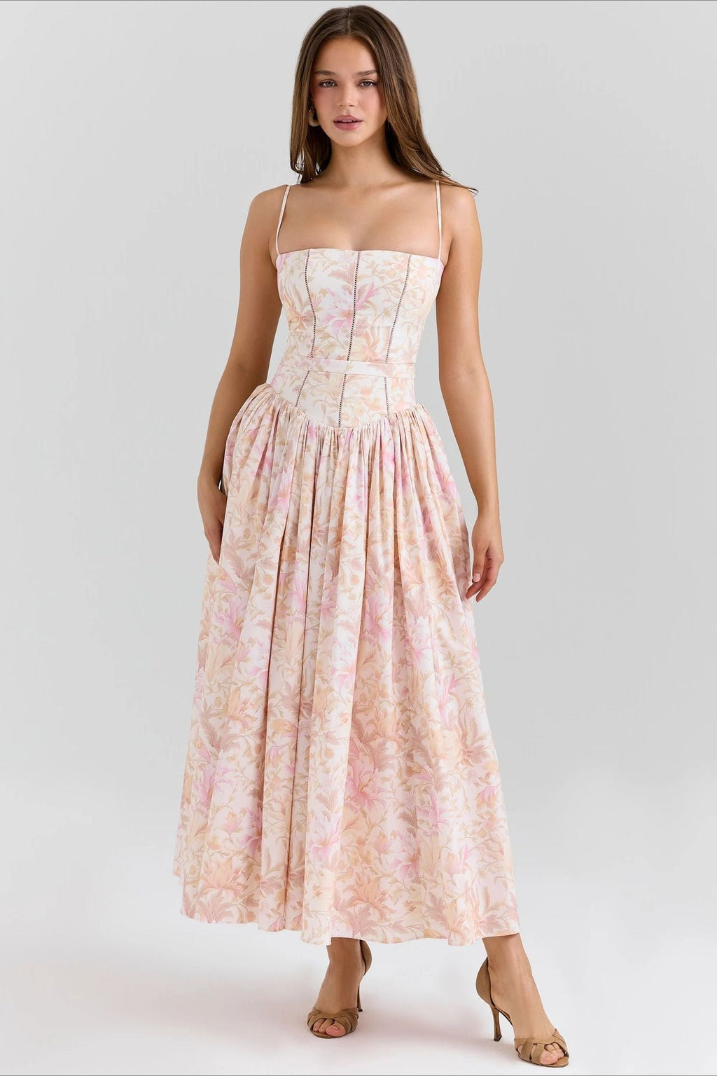 Romantic Tiered  A-Line Floral Dress