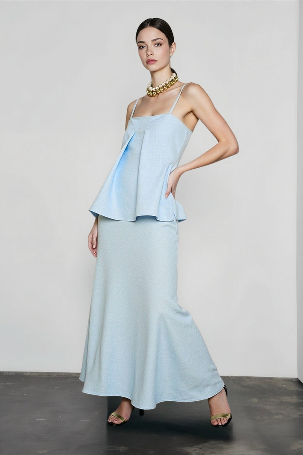 Cotton cami mermaid maxi vacation set