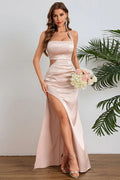 Chic Halter Backless Gown Party Dress