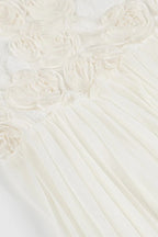Rose Appliqué Ruffle Cami Maxi Dress