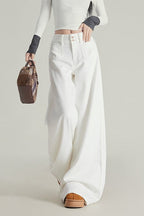 Wide Leg Flare High Waist Fleece Lined Jeans