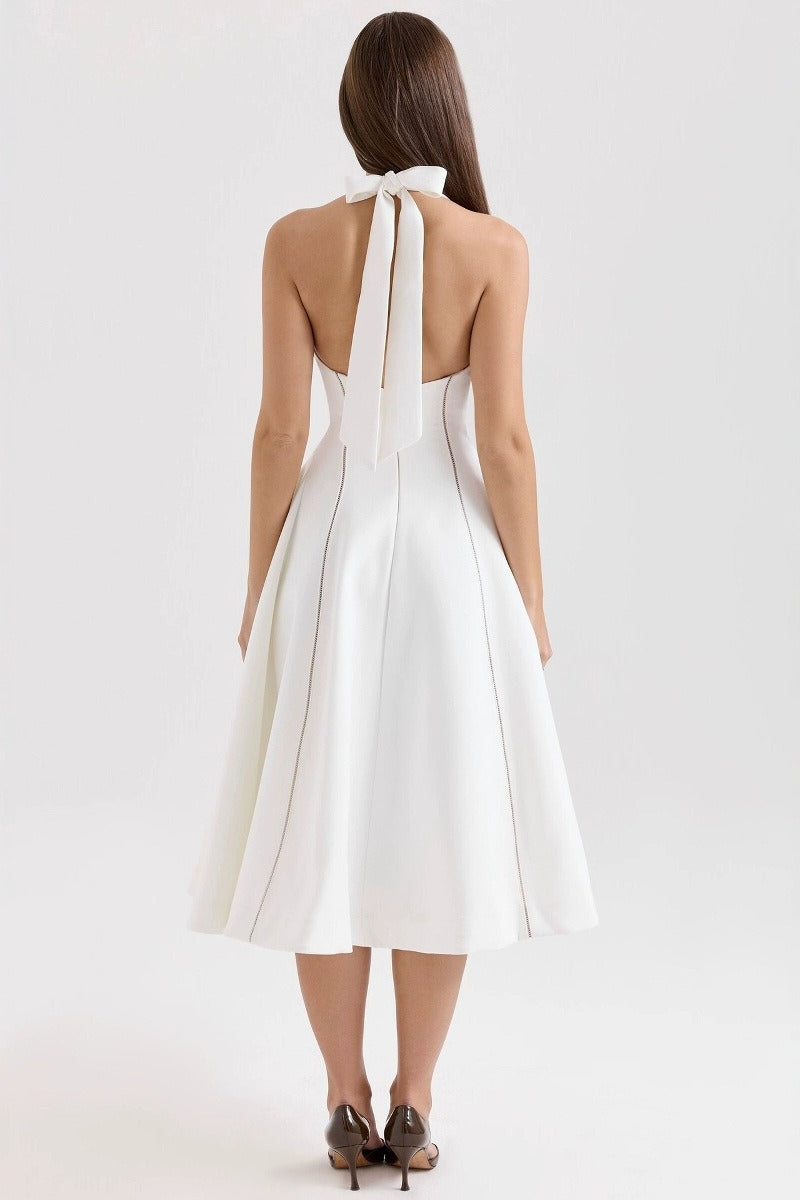 Halter LowBack Midi Work Dress