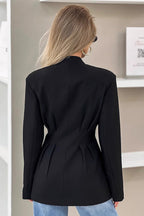 Elegant VNeck Tailored Waist Blazer