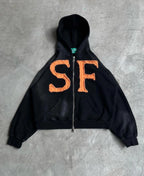 Trendy Retro Embroidered Oversized Hoodie