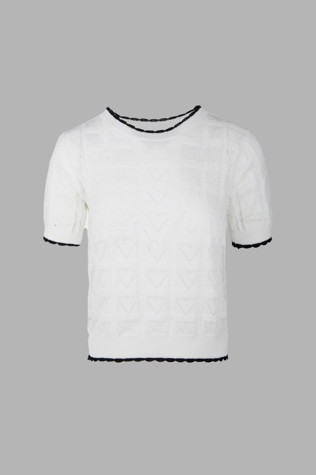 Cayden White Contrast Sweater