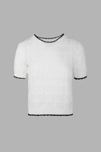 Cayden White Contrast Sweater