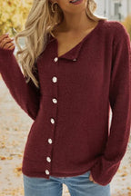 Solid Color Single-breasted Sweater Cardigan