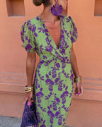 Aurelia Luxe Dress with Puff Sleeves Chic Silhouette Collection