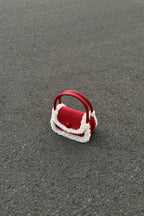 Fuzzy Red Square Mini Bag Handheld Shoulder Crossbody Bag