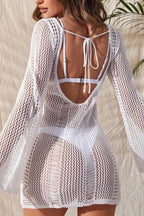 Sexy Backless Crochet Bikini Cover Up
