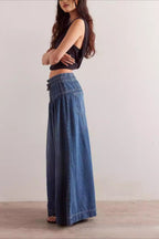 Ruched Mid Rise Tie Front Jeans