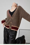 Long Sleeve Color-block Striped Sweater