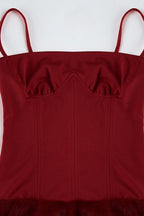 Fur Trim Strapless Bodycon Mini Birthday Dress